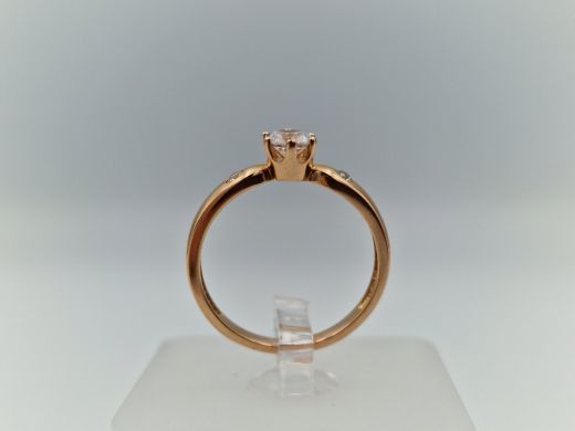 Zelta gredzens ar cirkoniju, 2.01 g, izm. 16.5