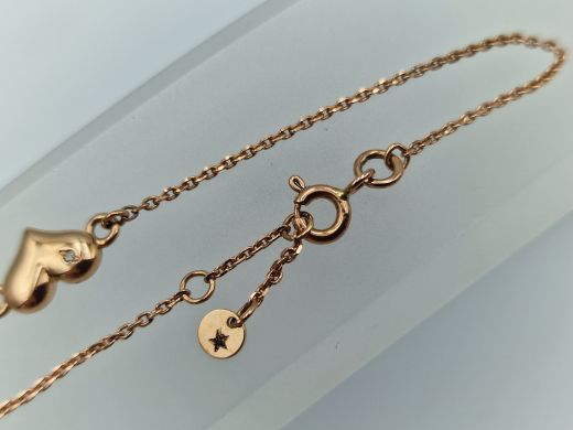 Gold bracelet with zircon, 1.53 g, size 19