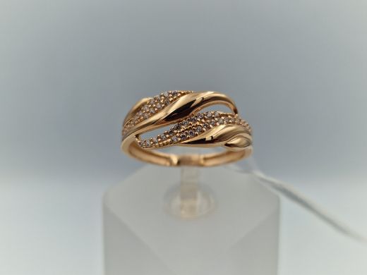 Zelta gredzens ar cirkoniju, 1.93 g, izm. 18.5