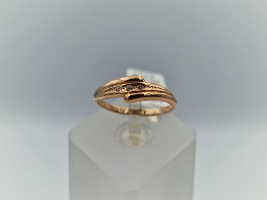 Zelta gredzens ar cirkoniju, 2.18 g, izm. 16.5