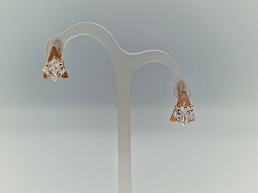 Золотые серьги с цирконом, 3.3 г
