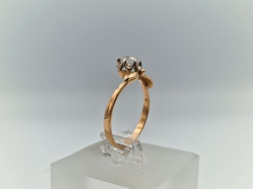 Zelta gredzens ar cirkoniju, 2.25 g, izm. 17.6