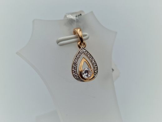 Zelta kulons ar cirkoniju, 0.85 g