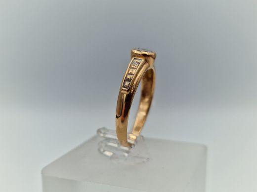 Zelta gredzens ar cirkoniju, 2.46 g, izm. 17