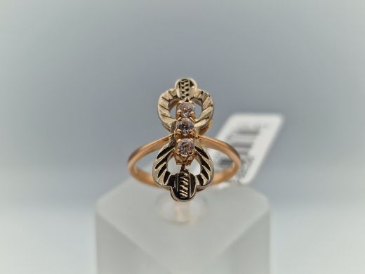 Zelta gredzens ar cirkoniju, 4.16 g, izm. 16.5