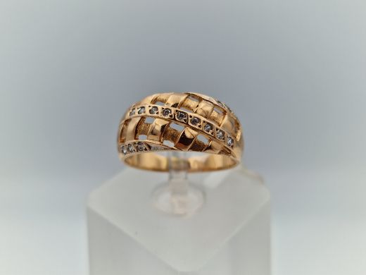 Zelta gredzens ar cirkoniju, 3.44 g, izm. 17