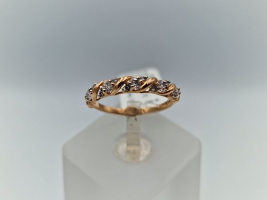 Zelta gredzens ar cirkoniju, 1.35 g, izm. 16