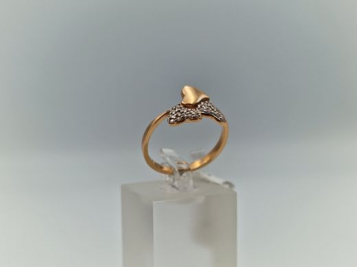 Zelta gredzens ar cirkoniju, 1.87 g