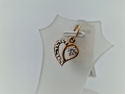 Золотой кулон с цирконом, 0.86 г