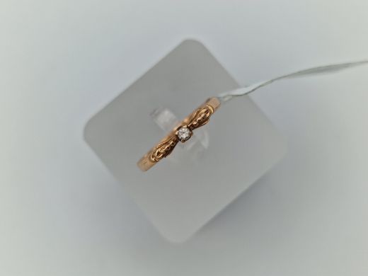 Zelta gredzens ar cirkoniju, 1.34 g, izm. 16.5