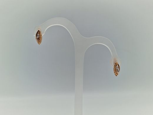Zelta auskari ar cirkoniju, 1.86 g