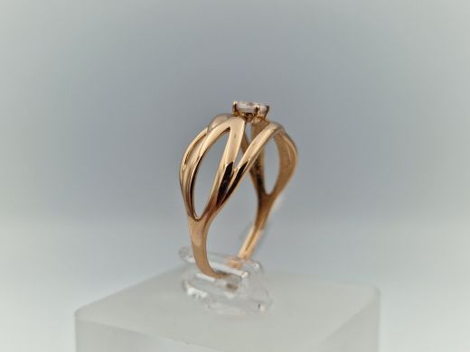 Zelta gredzens ar cirkoniju, 2.15 g, izm. 18