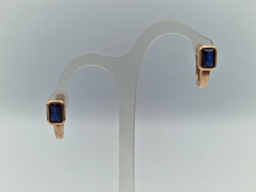 Золотые серьги с сапфиром, 2.58 г