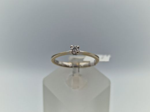 Zelta gredzens ar briljantu, 2.14 g, izm. 17