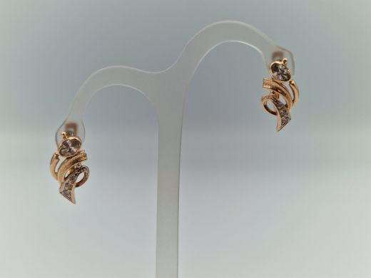 Zelta auskari ar cirkoniju, 2.96 g