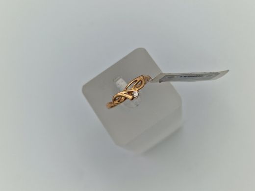 Zelta gredzens ar briljantu, 1.75 g, izm. 16.5