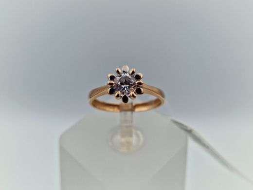 Zelta gredzens ar cirkoniju, 1.8 g, izm. 16