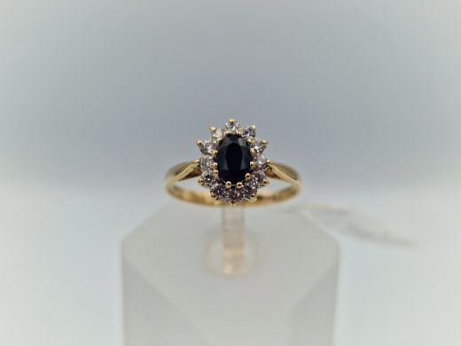 Zelta gredzens ar cirkoniju, 1.78 g, izm. 17