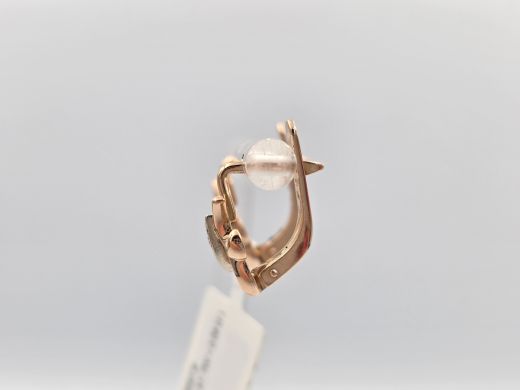 Золотые серьги с бриллиантом, 2.98 г