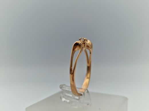 Zelta gredzens ar cirkoniju, 1.74 g, izm. 16.5