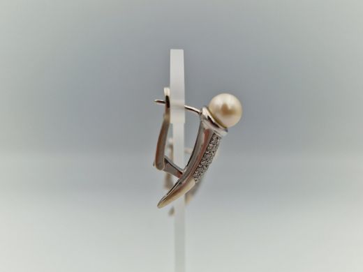 Zelta auskari ar briljantu, 8.05 g