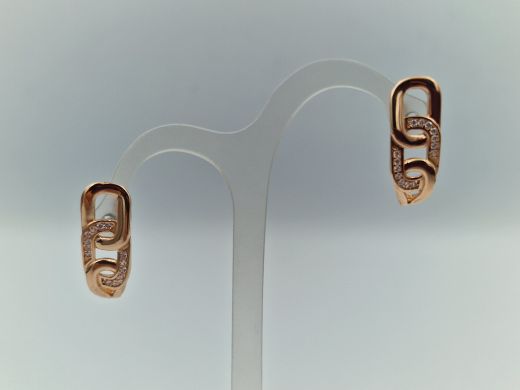 Золотые серьги с цирконом, 2.77 г