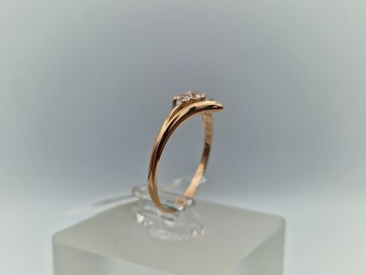 Zelta gredzens ar cirkoniju, 1.44 g, izm. 17