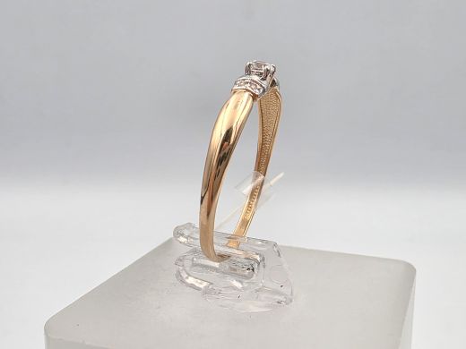 Zelta gredzens ar cirkoniju, 0.81 g, izm. 17