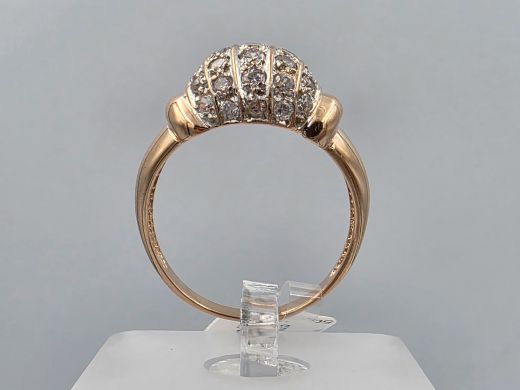 Gold ring with zircon, 5.29 g, size 18.5