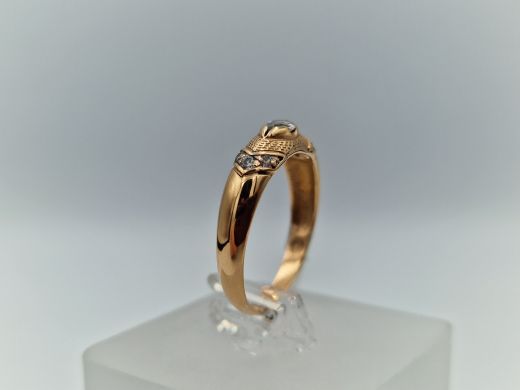 Zelta gredzens ar cirkoniju, 2.37 g, izm. 17.2