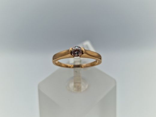 Zelta gredzens ar cirkoniju, 1.71 g, izm. 17.5