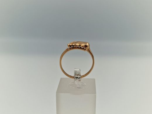 Zelta gredzens ar cirkoniju, 1.52 g, izm. 16