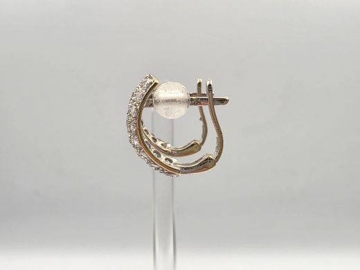 Золотые серьги с цирконом, 3.54 г