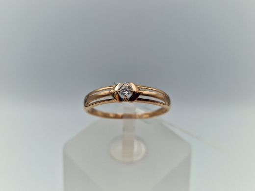 Zelta gredzens ar cirkoniju, 1.22 g, izm. 18