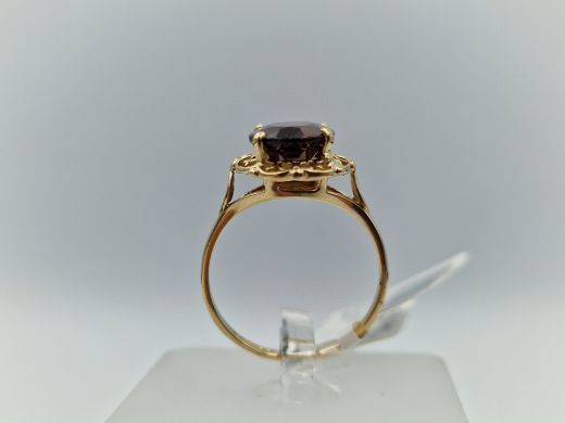 Zelta gredzens ar granātu, 2.09 g, izm. 16.5