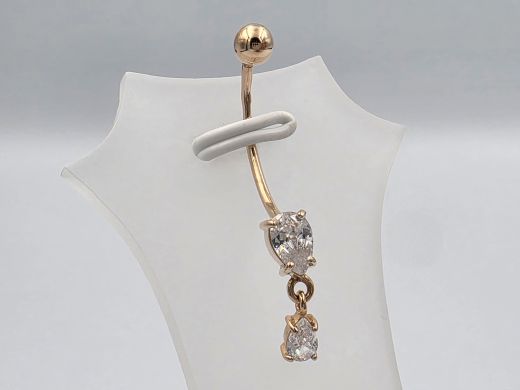 Gold piercing with zircon