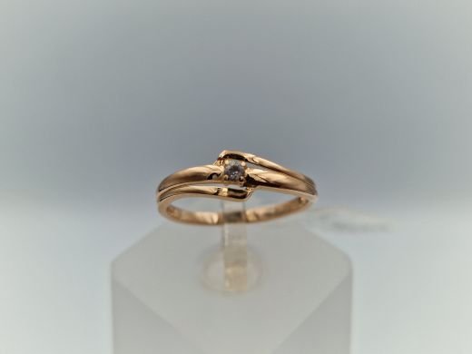 Zelta gredzens ar cirkoniju, 1.5 g, izm. 16.5