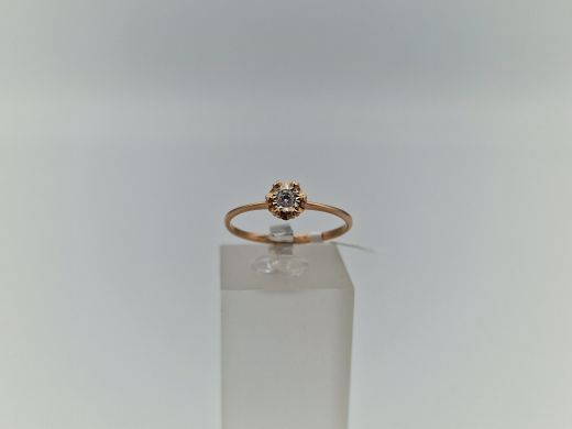 Zelta gredzens ar briljantu, 1.03 g, izm. 17