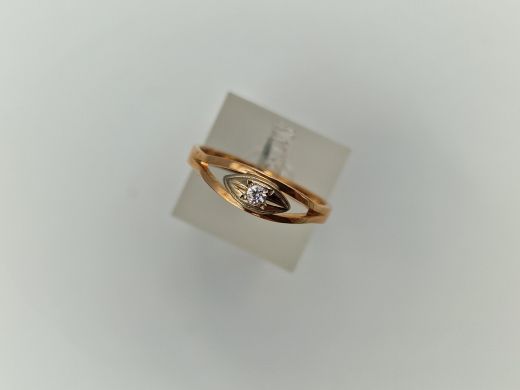 Zelta gredzens ar cirkoniju, 2.02 g, izm. 17.5