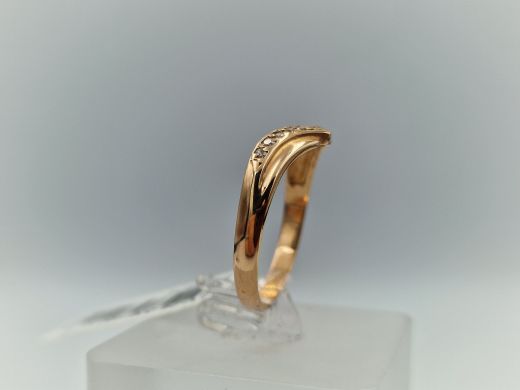 Zelta gredzens ar cirkoniju, 2.23 g, izm. 19