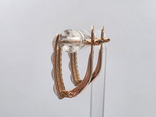 Золотые серьги с цирконом, 2.52 г