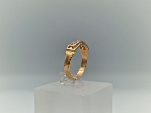 Zelta gredzens ar cirkoniju, 2.24 g, izm. 17