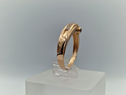 Zelta gredzens ar cirkoniju, 2.89 g, izm. 17.5