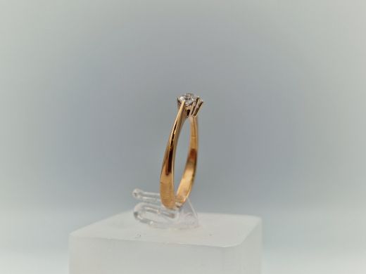 Zelta gredzens ar cirkoniju, 2.09 g, izm. 17