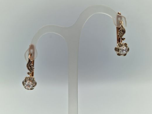 Zelta auskari ar cirkoniju, 3.79 g