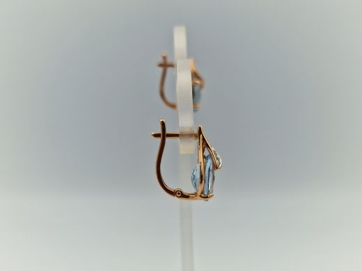 Zelta auskari ar topāzu, 3.24 g