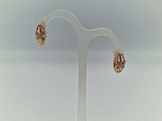 Zelta auskari ar cirkoniju, 2.46 g