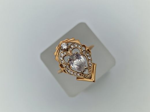 Zelta gredzens ar cirkoniju, 4.43 g, izm. 18.5