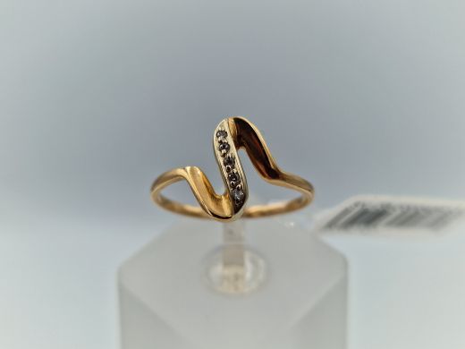 Zelta gredzens ar cirkoniju, 1.74 g, izm. 18