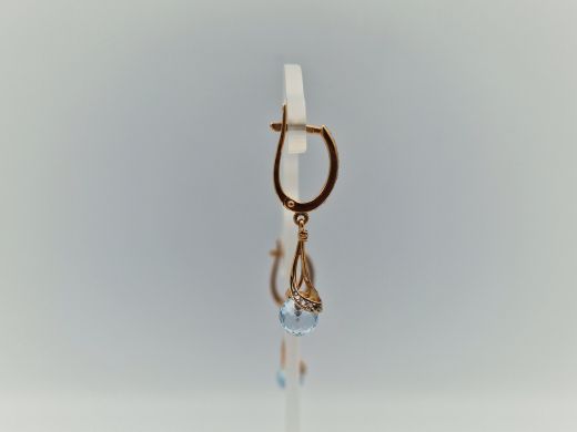 Zelta auskari ar cirkoniju, 3.64 g